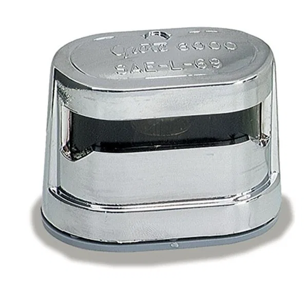 60011 – GROTE PERLUX License Plate Light, Incandescent Mounts Above License Plate Chrome Housing